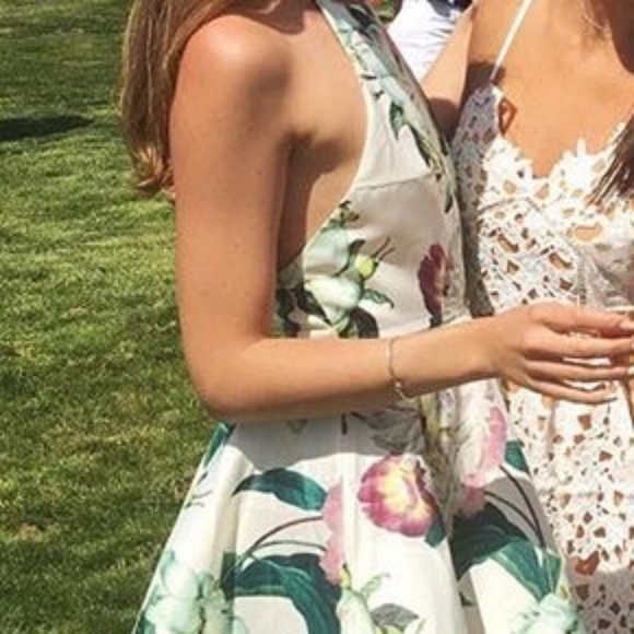 Lulus Hydrangea Heaven Skater Tie Dress XS - Picture 4 of 5